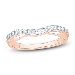 Diamond Contour Anniversary Band 1/4 ct tw Round 14K Rose Gold