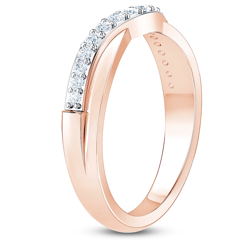Main Image 2 of Diamond Contour Anniversary Band 1/4 ct tw Round 14K Rose Gold