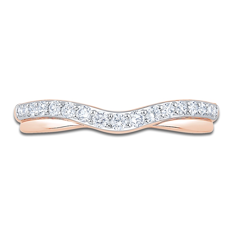 Main Image 3 of Diamond Contour Anniversary Band 1/4 ct tw Round 14K Rose Gold