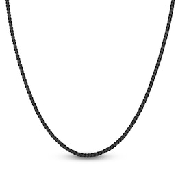 Foxtail Chain Necklace 2.5mm Black Ion-Plated Stainless Steel 24"