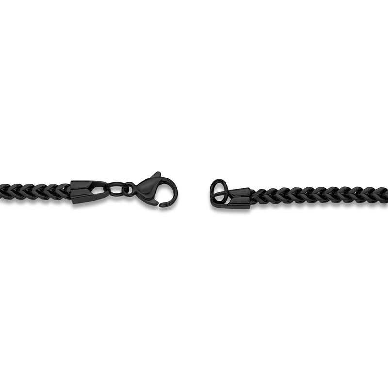 Main Image 3 of Foxtail Chain Necklace 2.5mm Black Ion-Plated Stainless Steel 24"