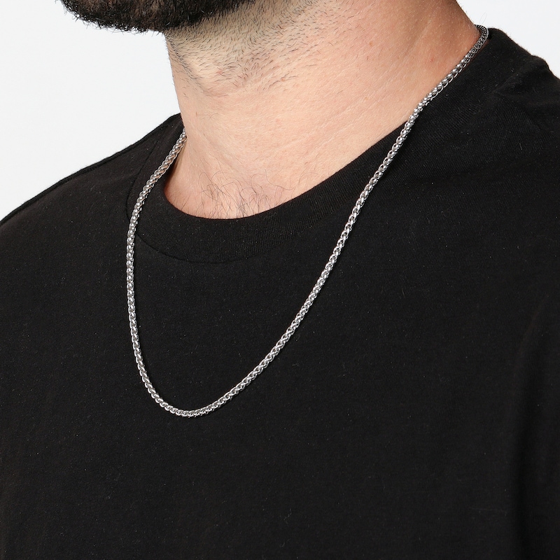 Main Image 4 of Wheat Chain Necklace 3mm Stainless Steel 18"
