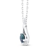 Thumbnail Image 2 of Montana Blue Round-Cut Natural Sapphire & Diamond Accent Necklace 14K White Gold 18"