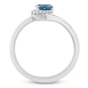 Thumbnail Image 2 of Montana Blue Round-Cut Natural Sapphire & Diamond Accent Ring 14K White Gold