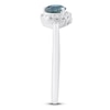 Thumbnail Image 3 of Montana Blue Round-Cut Natural Sapphire & Diamond Accent Ring 14K White Gold