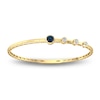 Thumbnail Image 1 of Montana Blue Round-Cut Natural Sapphire & Diamond Bangle Bracelet 1/3 ct tw 14K Yellow Gold