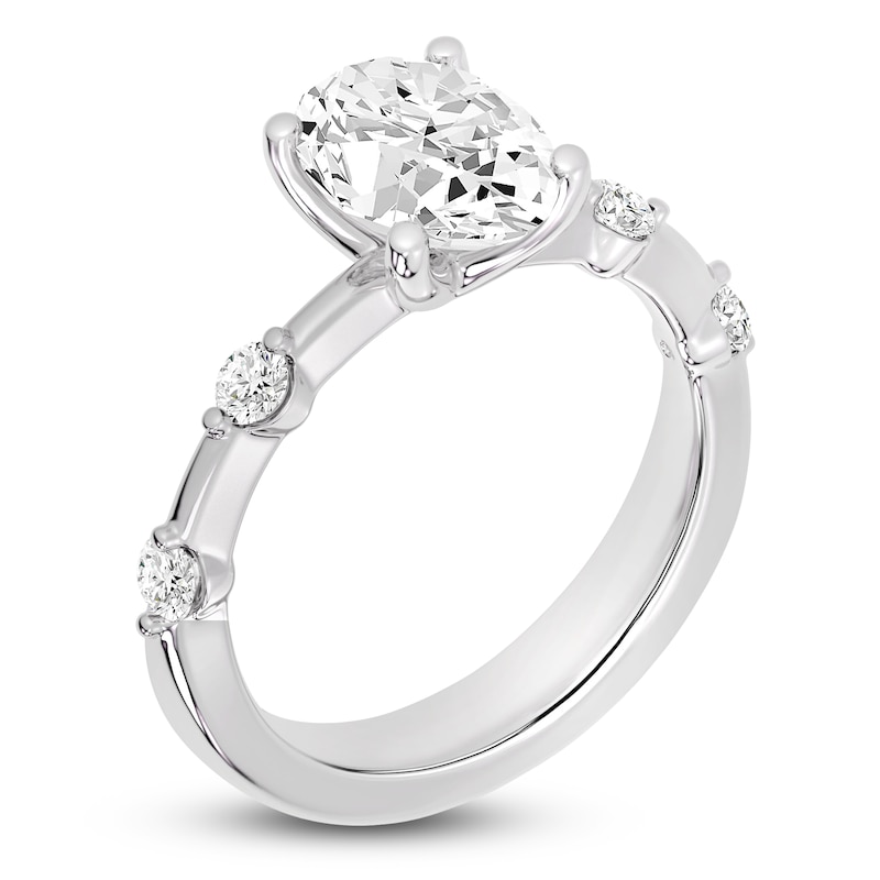 Main Image 2 of Oval-Cut Lab-Grown Diamond Engagement Ring 2-1/4 ct tw 14K White Gold