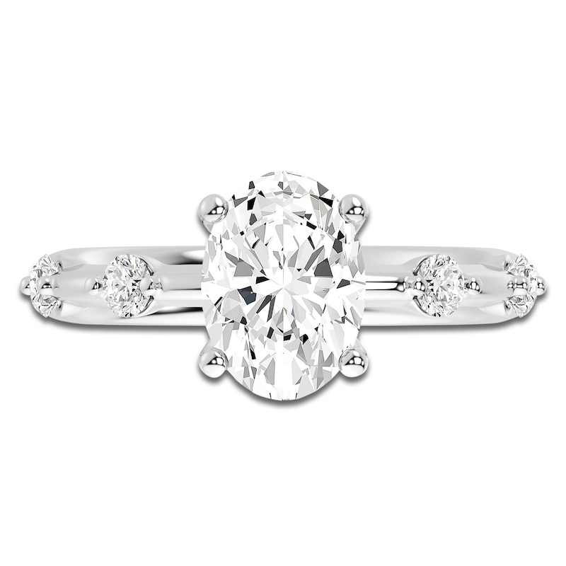 Main Image 3 of Oval-Cut Lab-Grown Diamond Engagement Ring 2-1/4 ct tw 14K White Gold