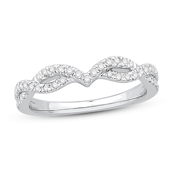 Chosen Diamond Contour Anniversary Band 1/5 ct tw Round 14K White Gold