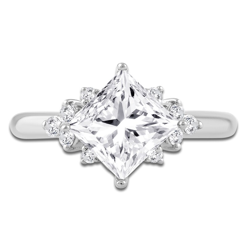 Main Image 3 of Princess-Cut Lab-Grown Diamond Engagement Ring 2-1/6 ct tw 14K White Gold
