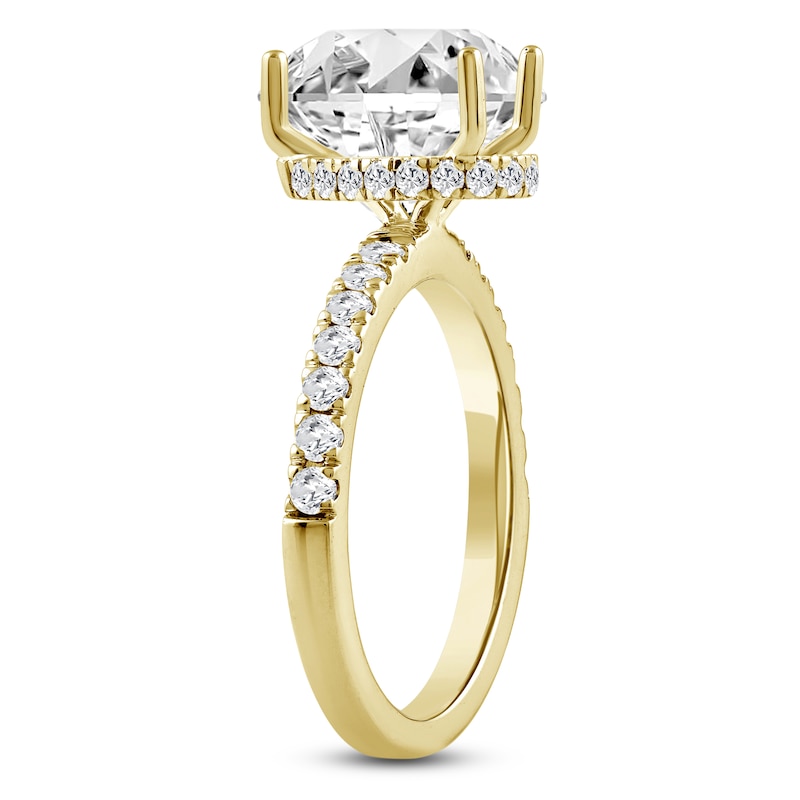 Main Image 2 of Pear-Shaped Lab-Grown Diamond Engagement Ring 2-1/2 ct tw 14K Yellow Gold