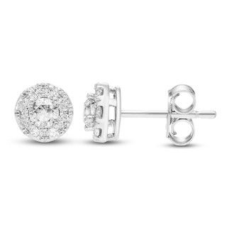 Jared Signature Diamond Halo Stud Earrings 1/4 ct tw 10K White Gold