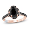 Thumbnail Image 1 of Pnina Tornai Oval-Cut Black Diamond Halo Engagement Ring 2-3/4 ct tw 14K Rose Gold
