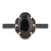 Thumbnail Image 3 of Pnina Tornai Oval-Cut Black Diamond Halo Engagement Ring 2-3/4 ct tw 14K Rose Gold