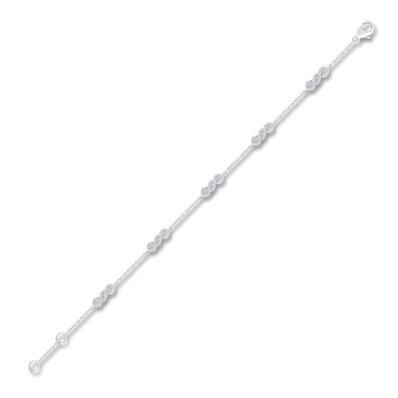 Jared Signature Diamond Infinity Station Bracelet 1/3 ct tw Sterling Silver