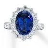 Thumbnail Image 0 of Lab-Created Sapphire Ring Blue & White 10K White Gold