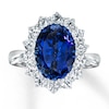 Thumbnail Image 1 of Blue & White Lab-Created Sapphire Ring 10K White Gold