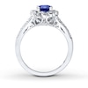 Thumbnail Image 1 of Natural Sapphire Ring 1/3 ct tw Diamonds 14K White Gold