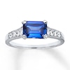 Thumbnail Image 0 of Blue & White Lab-Created Sapphire 10K Two-Tone Gold Ring