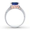 Thumbnail Image 1 of Blue & White Lab-Created Sapphire 10K Two-Tone Gold Ring