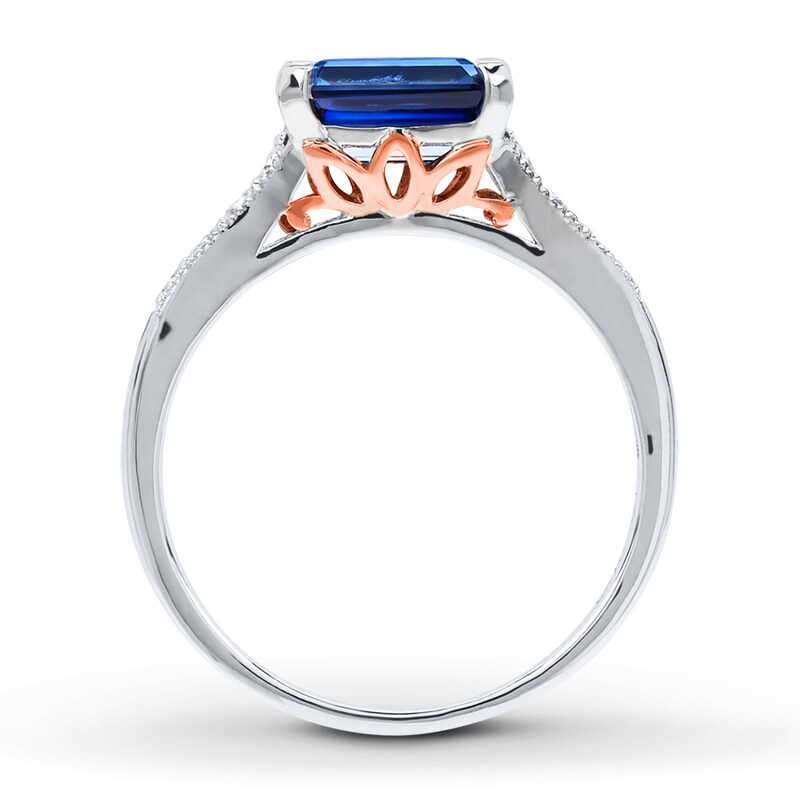 Blue & White Lab-Created Sapphire 10K Two-Tone Gold Ring