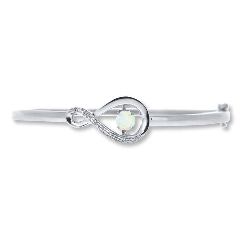 Main Image 1 of Colors in Rhythm Bangle Lab-Created Opal Sterling Silver