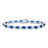 Thumbnail Image 0 of Blue & White Lab-Created Sapphires Sterling Silver Bracelet
