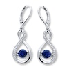 Thumbnail Image 1 of Colors in Rhythm Earrings Lab-Created Sapphires Sterling Silver