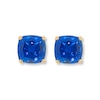 Thumbnail Image 2 of Lab-Created Sapphire Earrings Diamond Accents 10K Yellow Gold