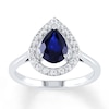 Thumbnail Image 1 of Lab-Created Sapphire Ring Sterling Silver