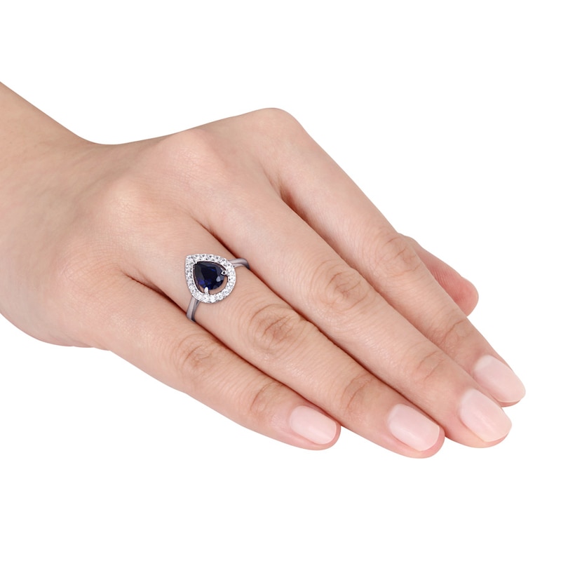 Lab-Created Sapphire Ring Sterling Silver