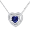 Thumbnail Image 0 of Lab-Created Sapphire Necklace 1/5 ct tw Diamonds 10K White Gold