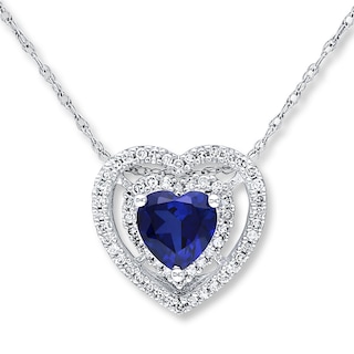 14K White Solid Gold Mens Diamond Blue Sapphire Pendant 25.09 Ctw