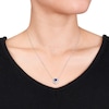 Thumbnail Image 2 of Lab-Created Sapphire Necklace 1/5 ct tw Diamonds 10K White Gold
