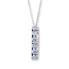 Thumbnail Image 2 of Natural Sapphire Necklace 1/8 ct tw Diamonds 10K White Gold