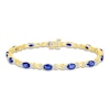 Thumbnail Image 1 of Blue/White Lab-Created Sapphire Bracelet 10K Yellow Gold