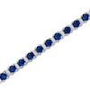 Thumbnail Image 1 of Natural Sapphire Bracelet 3/4 ct tw Diamonds 14K White Gold