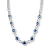 Thumbnail Image 1 of Natural Sapphire Necklace 1-3/8 ct tw Diamonds 14K White Gold