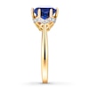 Thumbnail Image 2 of Lab-Created Sapphire Ring 1/10 ct tw Diamonds 10K Yellow Gold