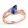 Thumbnail Image 0 of Lab-Created Sapphire Ring 1/20 ct tw Diamonds 10K Rose Gold