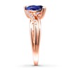 Thumbnail Image 2 of Lab-Created Sapphire Ring 1/20 ct tw Diamonds 10K Rose Gold