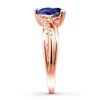Thumbnail Image 2 of Lab-Created Sapphire Ring 1/20 ct tw Diamonds 10K Rose Gold