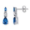 Thumbnail Image 0 of Lab-Created Sapphire Earrings Diamond Accent 10K White Gold
