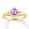 Thumbnail Image 0 of Pink Sapphire Ring 1/10 ct tw Diamonds 14K Yellow Gold