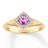 Thumbnail Image 0 of Pink Sapphire Ring 1/10 ct tw Diamonds 14K Yellow Gold