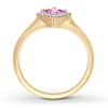 Thumbnail Image 1 of Pink Sapphire Ring 1/10 ct tw Diamonds 14K Yellow Gold
