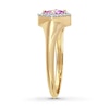 Thumbnail Image 2 of Pink Sapphire Ring 1/10 ct tw Diamonds 14K Yellow Gold