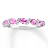 Thumbnail Image 1 of Pink Sapphire Ring 1/4 Carat tw Diamonds 14K White Gold