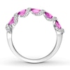 Thumbnail Image 1 of Pink Sapphire Ring 1/4 Carat tw Diamonds 14K White Gold