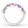 Thumbnail Image 2 of Pink Sapphire Ring 1/4 Carat tw Diamonds 14K White Gold